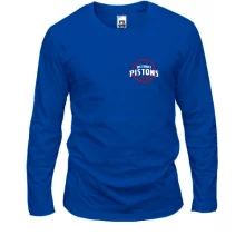 Чоловічий лонгслів Detroit Pistons з червоним м’ячем (Вишивка)