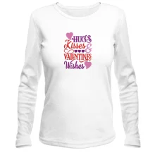 Лонгслив Hugs Kisses Valentines Wishes (Вышивка)