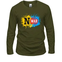 Лонгслив No War с жёлто-синими брызгами