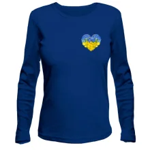 Жіночий лонгслів Серце із жовто-блакитних квітів (mini)