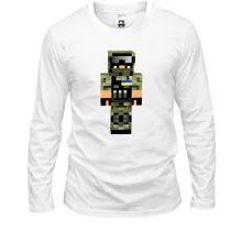 Чоловічий лонгслів Воїн ЗСУ у стилі Minecraft