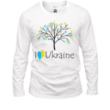 Лонгслив с деревом и надписью «I love Ukraine»