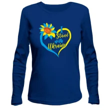 Лонгслив I Stand with Ukraine с подсолнухом и сердцем