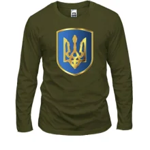 Лонгслив с тризубом на синем щите