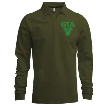 Лонгслив поло GTA V с зелёным логотипом