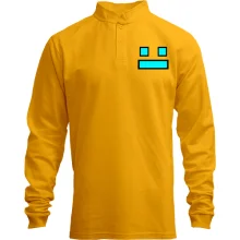 Мужской лонгслив поло со стойкой «Geometry Dash Smile»