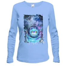 Лонгслив с голубым монстром "enjoy the universe"