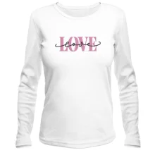 Жіночий лонгслів з написом Love Love (Вишивка)