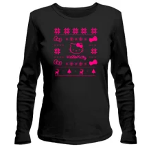 Лонгслив с новогодним принтом "Hello Kitty"