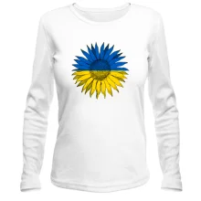 Лонгслив с патриотичным подсолнухом