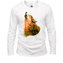 Чоловічий лонгслів з малюнком виючого вовка