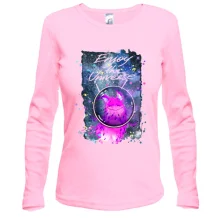 Лонгслив с розовым монстром "enjoy the universe"