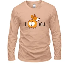 Чоловічий лонгслів з собачкою "I love you"