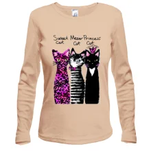 Лонгслив с тремя котами "sweet, princess, meow" (1)