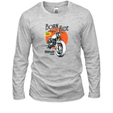 Лонгслив с винтажным мото "Born to Ride"