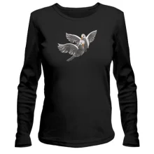 Лонгслив с вышитыми голубями (Вышивка)