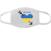 Маска Love Ukraine (желто-синее пиксельное сердце)