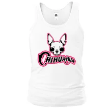 Майка с чихуахуа и розовой надписью «CHIHUAHUA»