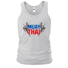 Майка Муай тай с надписью «MUAY THAI» и силуэтами бойцов