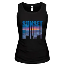 Майка SUNSET с закатом внутри букв