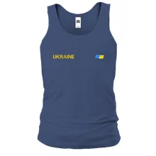 Чоловіча майка Ukraine з міні прапором на грудях (Вишивка)