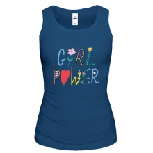 Майка с Girl Power и цветами