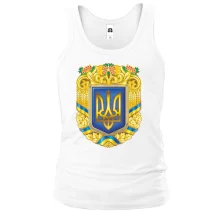 Майка с большим гербом Украины, колосьями и калиной
