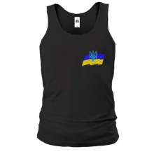 Майка с флагом и тризубом на груди (Вышивка)