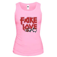 Жіноча майка з написом "Fake love"