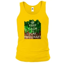 Майка с надписью "Keep calm and play Minecraft"