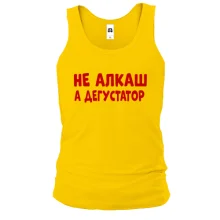 Чоловіча майка з написом "Не алкаш, а дегустатор"