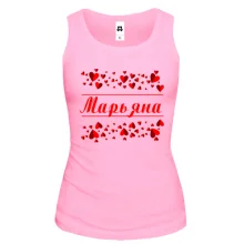 Майка с сердечками и именем "Марьяна"