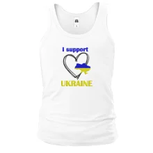 Чоловіча майка з вишивкою I Support Ukraine (Вишивка)