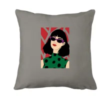 Подушка Art girl with glasses