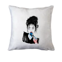 Подушка Girl portrait art blue lollipop