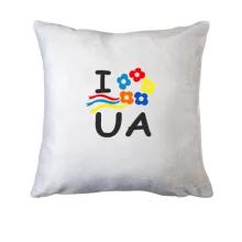 Подушка I love Ukraine з вінком