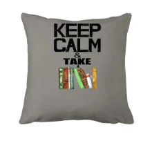 Подушка Keep calm & take book