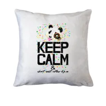 Подушка Keep calm and don't eat after 6 pm с пандой