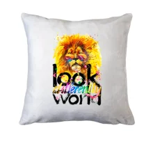 Подушка Look at the world differently со львом