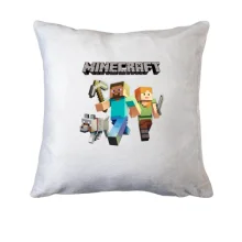 Подушка со Стивом, Алекс и волком из Minecraft