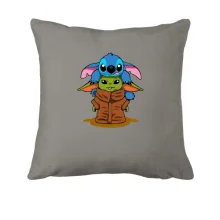 Подушка Stitch and Baby Yoda