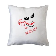 Подушка з обличчям Джокера «Why so serious?»