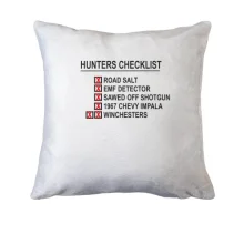 Подушка с принтом Hunters checklist