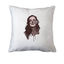 Подушка girl makeup skull