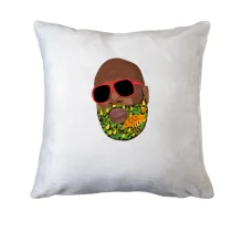 Подушка с Rick Ross и цветочной бородой
