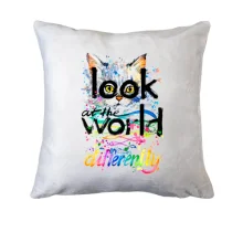 Подушка з кошеням Look at the world differently