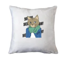 Подушка с котом в шарфе (Yeah)