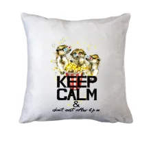 Подушка з ховрашками і попкорном Keep calm & dont eat after 6 pm