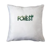 Подушка со стилизованной надписью Лес (Forest)