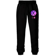 Штаны из футера без начеса EXO (розовый логотип)